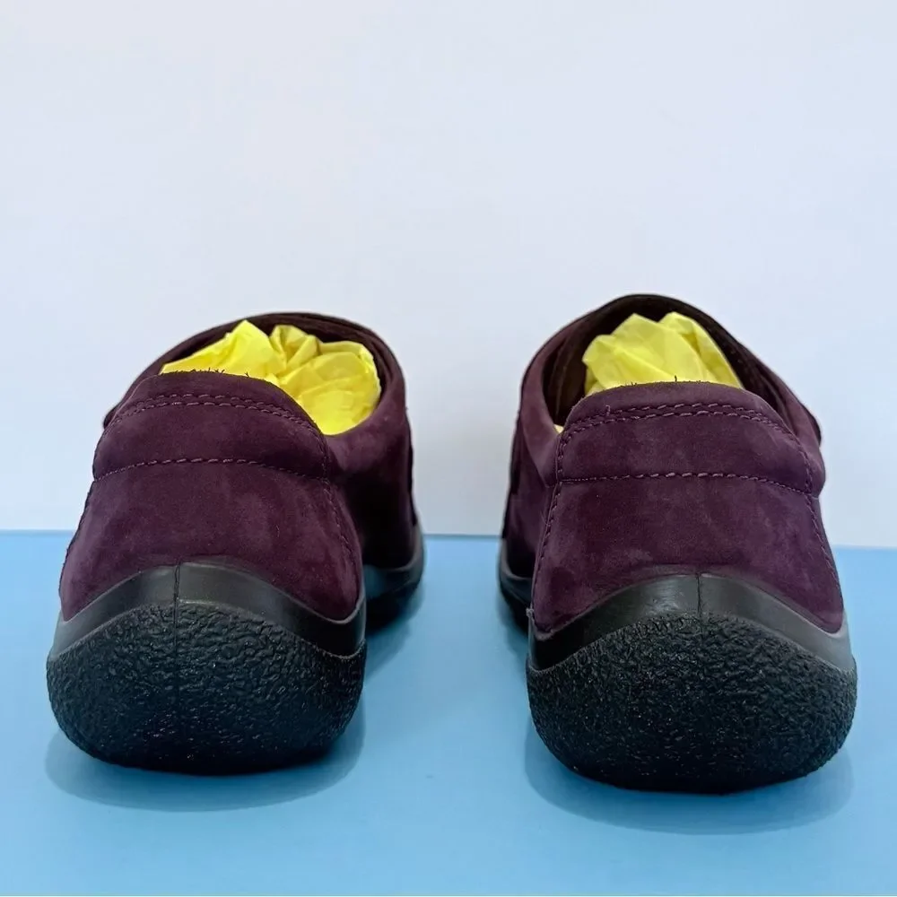 HOTTER Double Adjustable Strap Shoes – Purple & Leather, Size 6